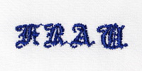 カフスの刺繍例：ドイツ花文字